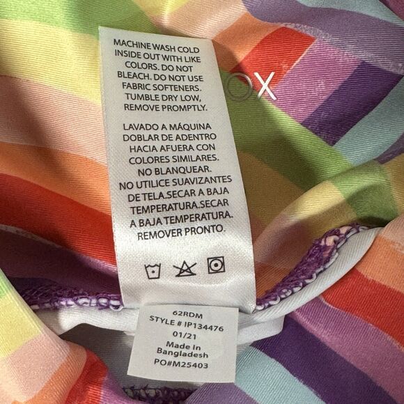 WILDFOX Women's 7/8 Legging High Waisted Soleil Stripes Athletic Rainbow XS NEW - Picture 9 of 11